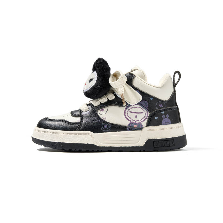 PSY Synthetic Leather Mid top Kids' Skateboarding Shoes Black Pink Girls Kids'