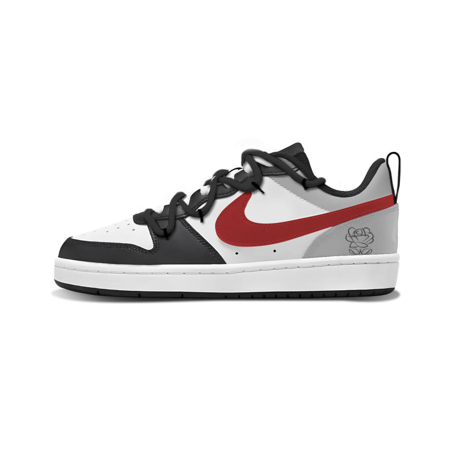 Nike Nike Court Borough Red Rose Cool Gray Synthetic Leather Low top Skateboard Shoes Red Kids'