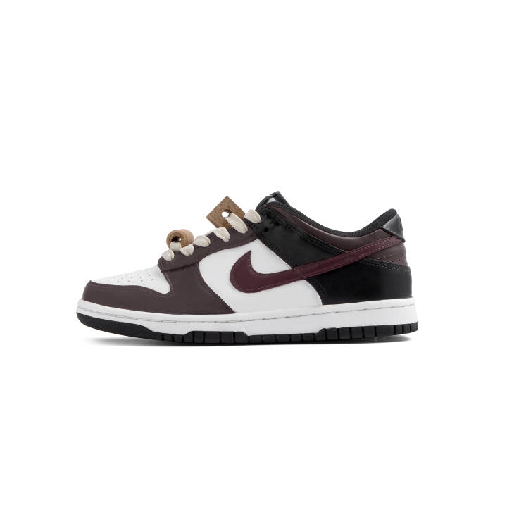 Nike Nike Dunk First Encounter Leather Slip Resistant Lightweight Cushioning Low top Kids' Skateboarding Shoes Black
