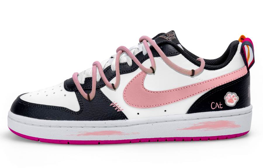 Nike Nike Court Borough Low top Kids' Skateboarding Shoes White Black Pink Teenagers