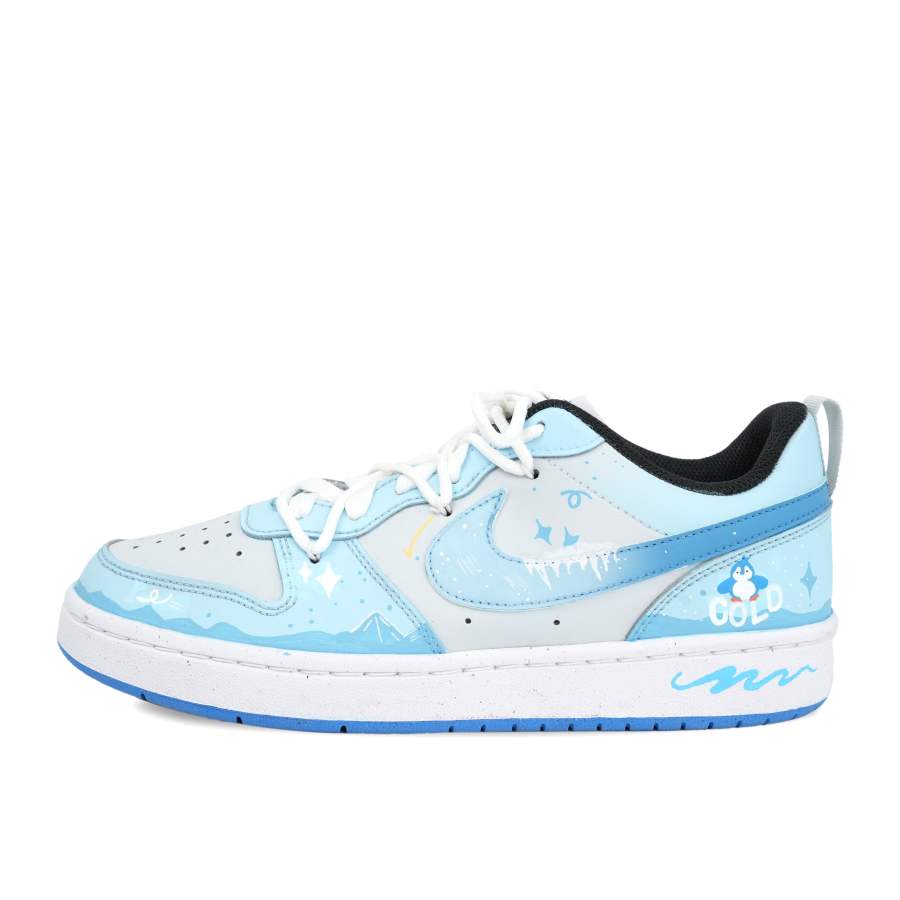 Nike Nike Court Borough Octopus Party, Iceland Penguin Cushioning Abrasion Resistant Cushioning, Wear Resistant Low top
