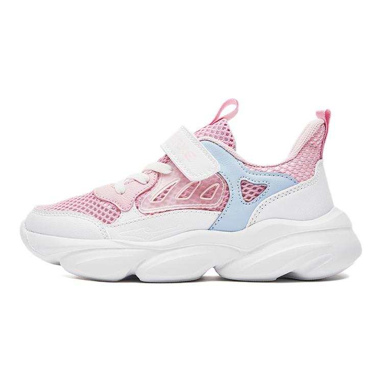 ERKE KIDS Fabric Breathable Mesh Slip Resistant Slip Resistant Low top Kids' Running Shoes Pink White Kids'