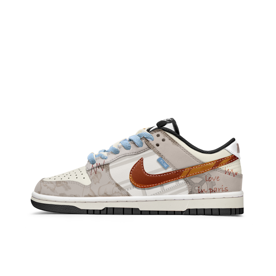 Nike Nike Dunk Slip Resistant Abrasion Resistant Low top Kids' Skateboarding Shoes Gray Teenagers