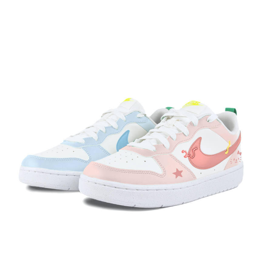 Nike Nike Court Borough Low Recraft Bg Slip Resistant Abrasion Resistant Low top Kids' Skateboarding Shoes Pink Blue