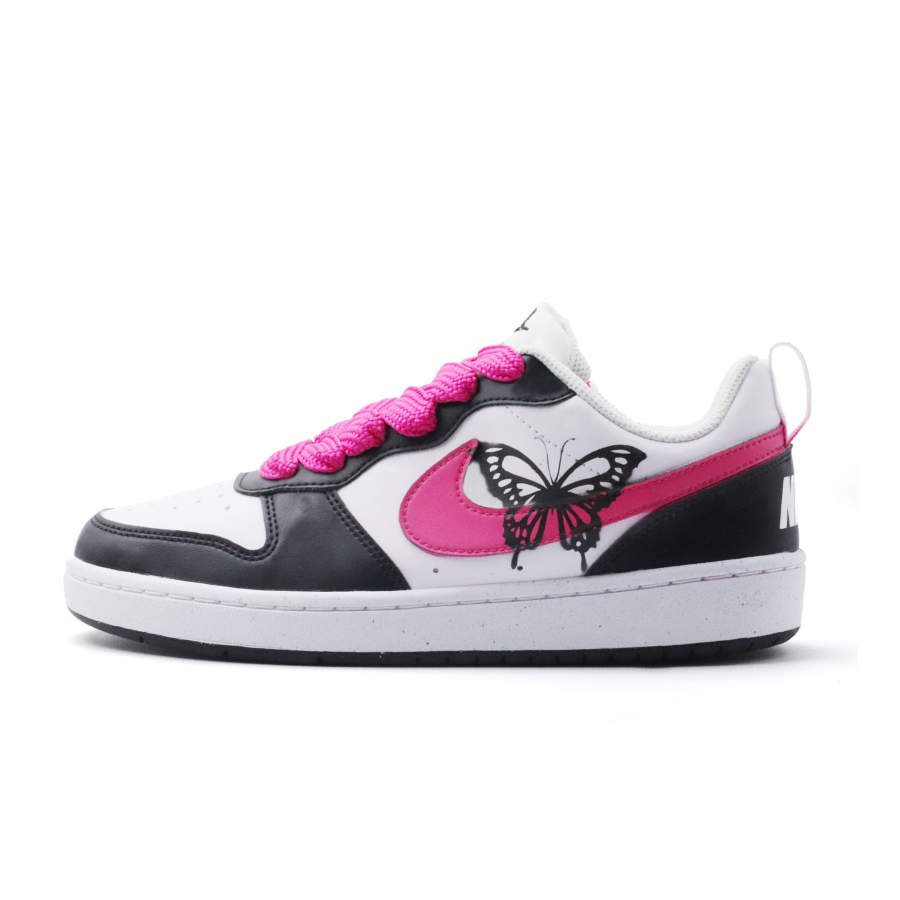 Nike Nike Court Borough Butterfly Secrets Slip Resistant Abrasion Resistant Low top Kids' Skateboarding Shoes Rose Red