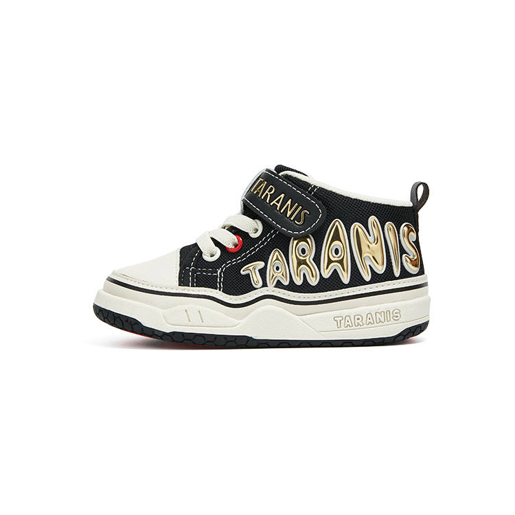 TARANIS 211 Slip Resistant Cushioning Mid top Toddler Shoes Black/White Infant And Toddler