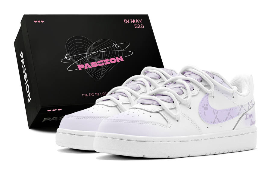 Nike Nike Court Borough Low 2 Low top Kids' Skateboarding Shoes Lavender Light Purple Teenagers