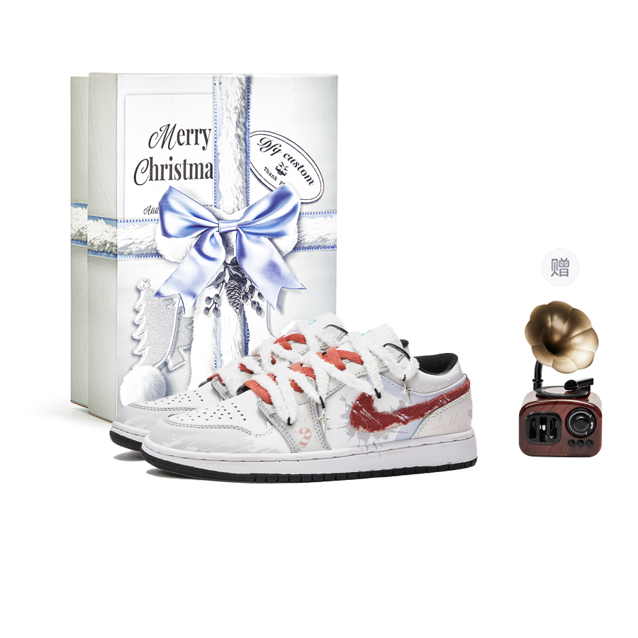 Jordan Jordan Air Jordan 1 Slip Resistant Slip Resistant Low top Children's Basketball Shoes Christmas Planet Teenagers