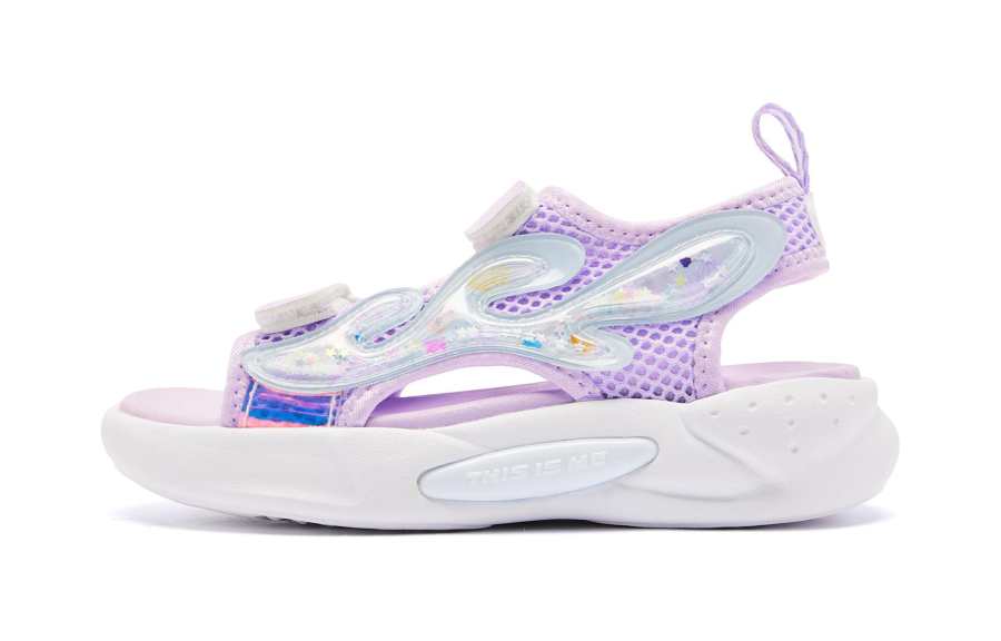 QIAODAN Synthetic Leather Breathable Children's Sandals Purple Blue Children Aged 3 7 Years Old