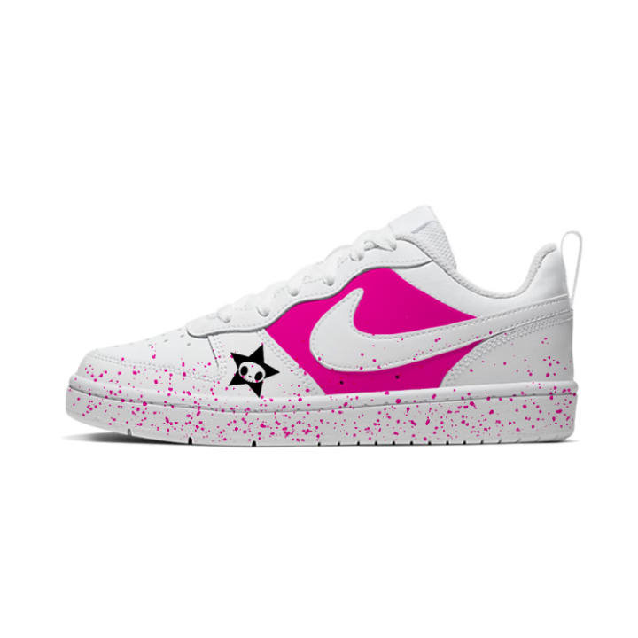 Nike Nike Court Borough Low 2 Leather Low top Kids' Skateboarding Shoes Pink White Teenagers