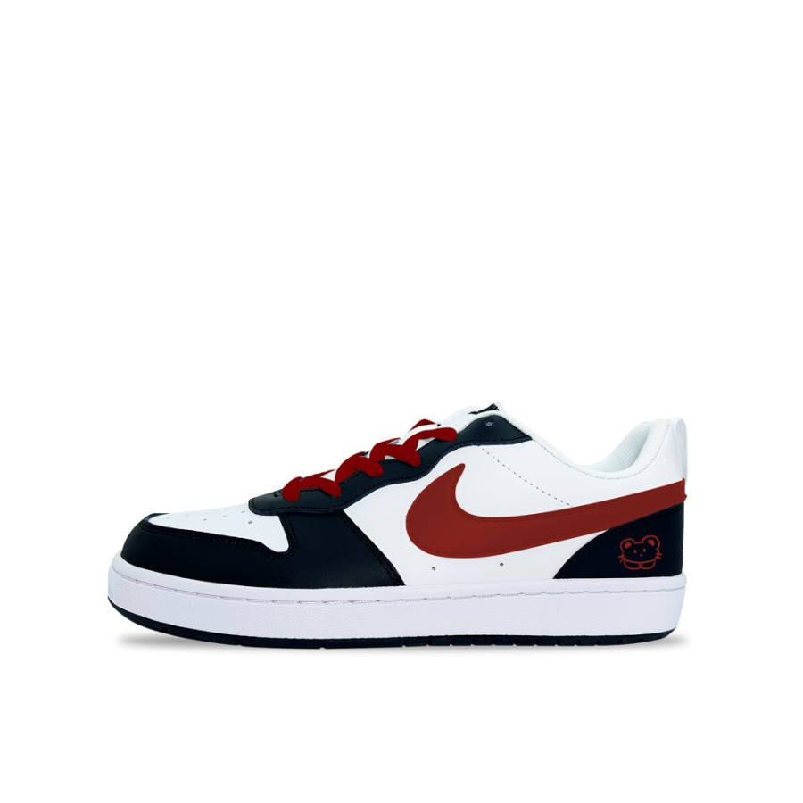 Nike Nike Court Borough Cute And Vibrant Red Synthetic Leather Slip Resistant Abrasion Resistant Low top