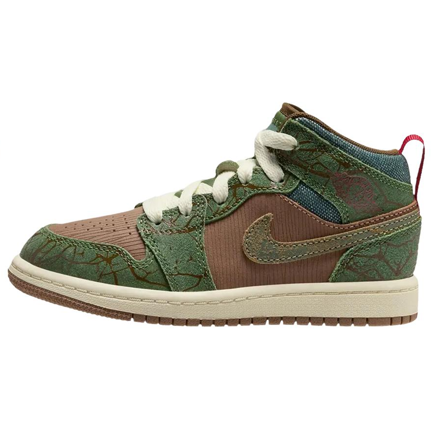 Jordan Jordan Air Jordan 1 Leather Mid top Children's Basketball Shoes Brown Kids'