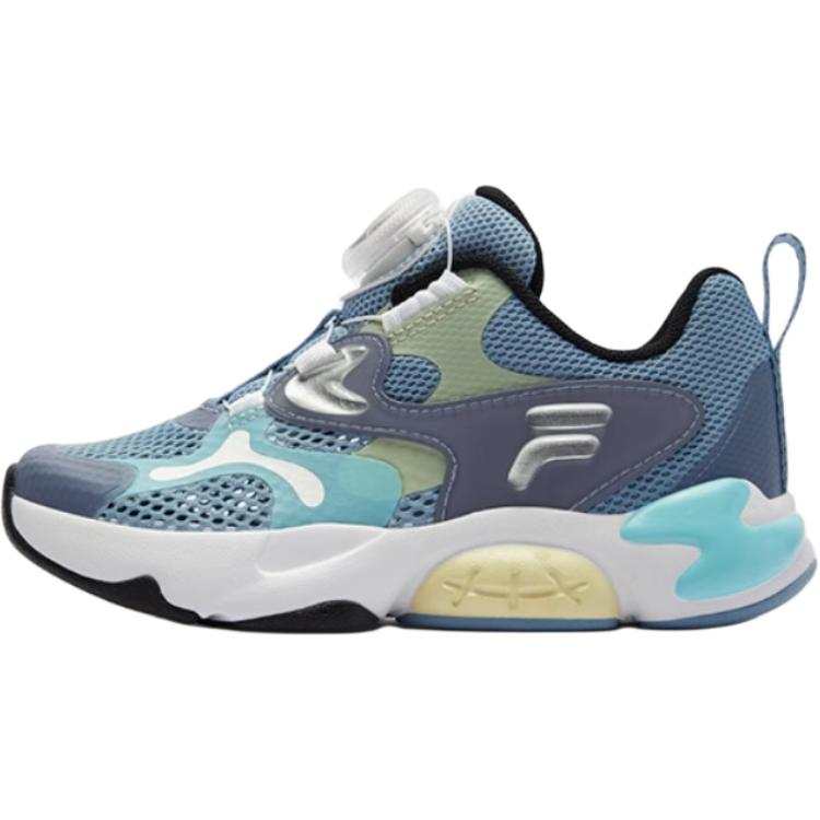 FILA KIDS BOA Anti Kick Abrasion Resistant Anti Kick And Abrasion Resistant Low top Kids' Running Shoes Gray Blue