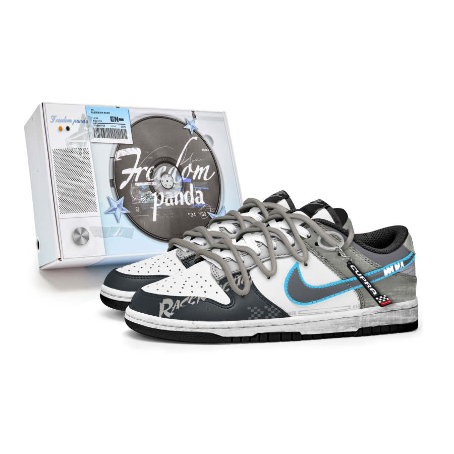 Nike Nike Dunk Sharp Wilderness Slip Resistant Abrasion Resistant Low top Kids' Skateboarding Shoes Black White Gray