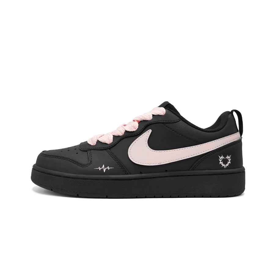 Nike Nike Court Borough Heartbeat Leather Slip Resistant Low top Kids' Skateboarding Shoes Pink