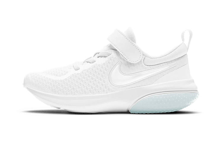 Nike Nike Project Pod Slip Resistant Cushioning Breathable Low top Running Shoes White Silver Children Aged 3 7 Years Old