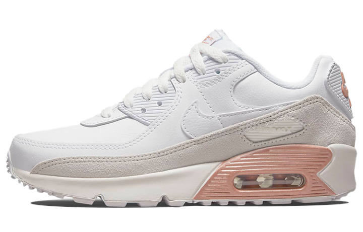 Nike Nike Air Max 90 Leather Low top Running Shoes White Pink Unisex