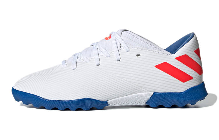 Adidas Adidas Messi 19.3 Turf J Abrasion Resistant Low top Kids' Soccer Shoes White Blue Red Teenagers