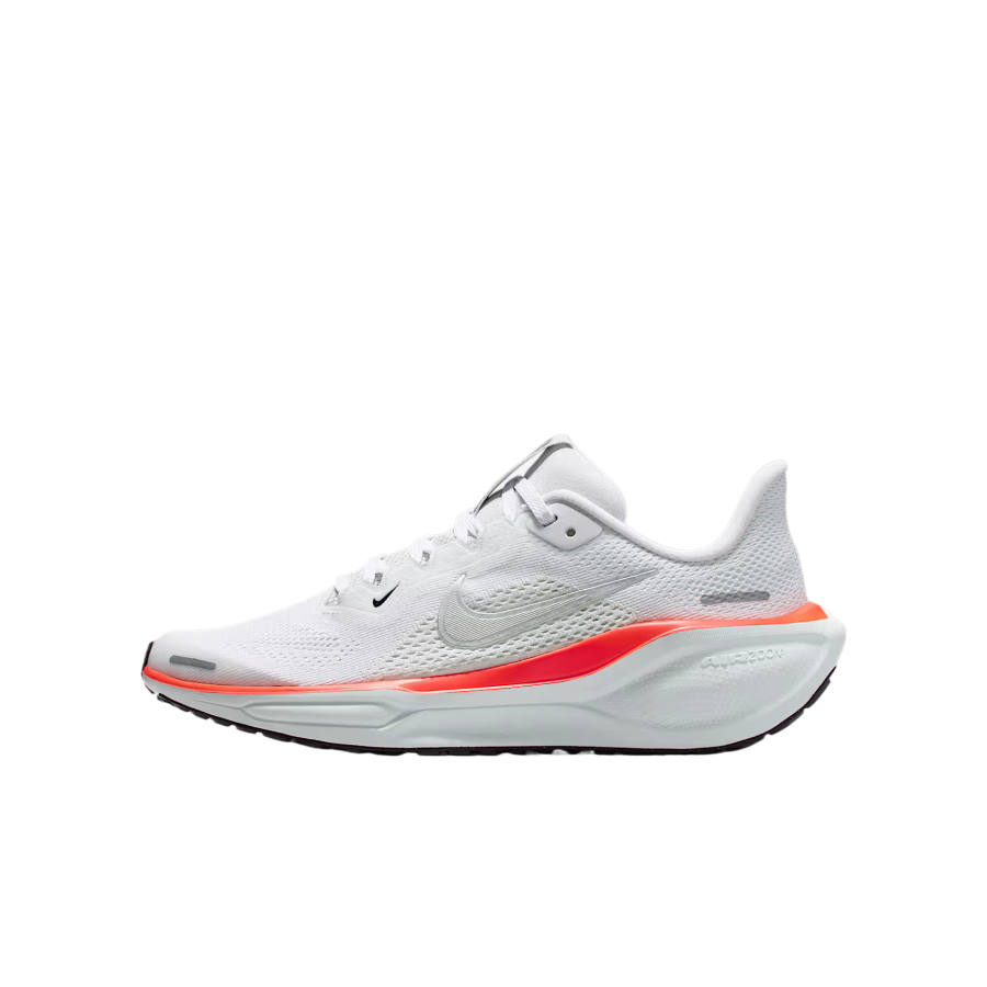 Nike Nike Pegasus 41 Running Shoes White With A Hint Of Green Bright Dark Red Metallic Silver Kids'