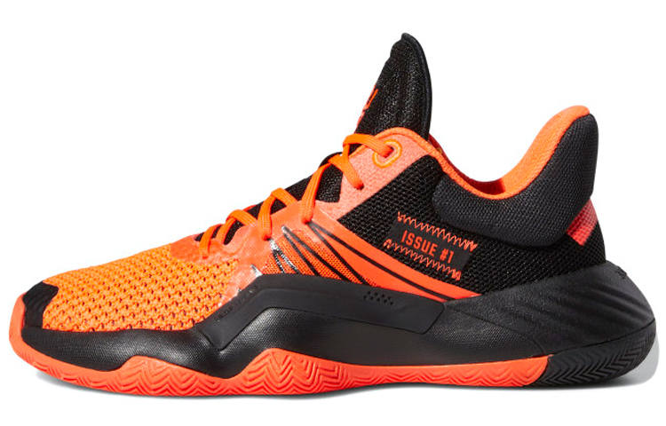 Adidas Adidas D.O.N. Issue #1 J Cushioning, Wear Resistant Low top Basketball Shoes Black Orange Teenagers
