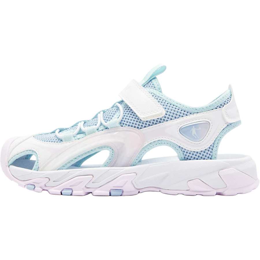 QIAODAN Synthetic Leather, Textile Low top Sandal Blue White Teenagers