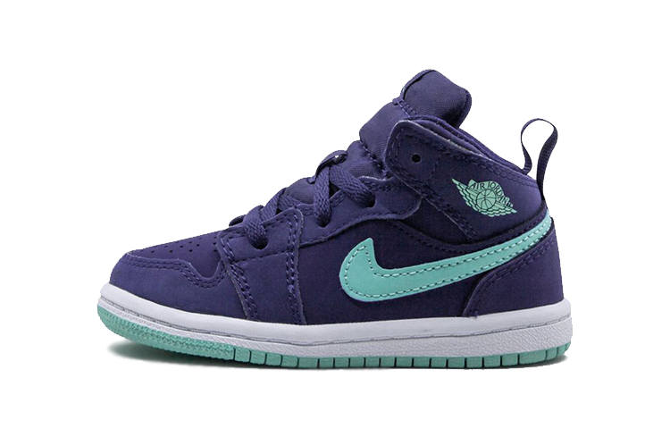 Jordan Jordan Air Jordan 1 Mid top Toddler Shoes Purple Green Infant And Toddler