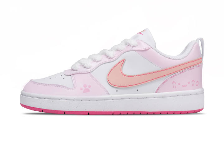 Nike Nike Court Borough Leather Low top Kids' Skateboarding Shoes Pink White Unisex