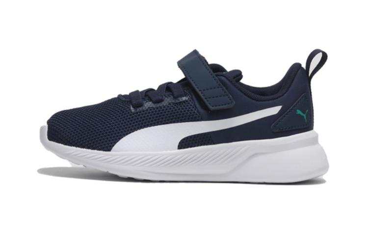 PUMA Flyer Runner Cushioning Abrasion Resistant Cushioning, Wear Resistant Low top Kids' Running Shoes Dark Blue White