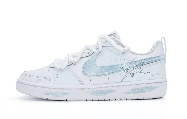 Nike Nike Court Borough 2 Winged Butterfly Dance Leather Slip Resistant Cushioning Abrasion Resistant Low top