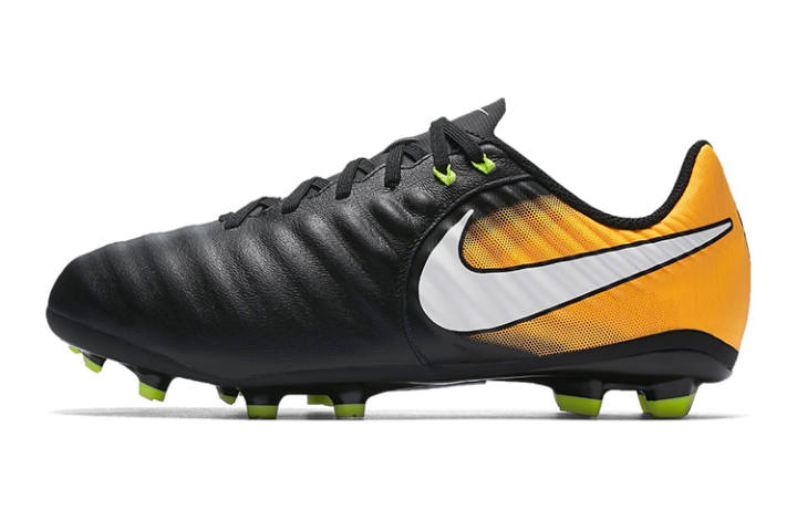 Nike Nike Slip Resistant Cushioning Abrasion Resistant Low top Soccer Shoes Black Yellow Kids'
