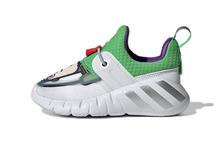 Adidas Disney x Adidas Rapidazen Slip on Athleisure Abrasion Resistant Low top Toddler Shoes Green Infant And Toddler