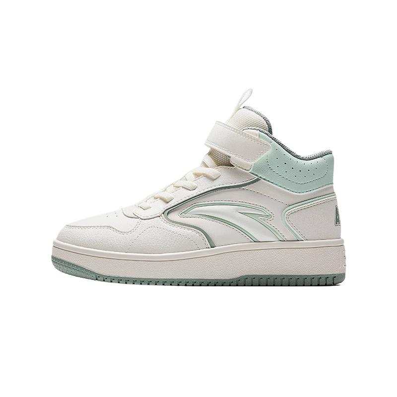 Antakids High top Skateboard Shoes Ivory White/Sunlit Green Teenagers