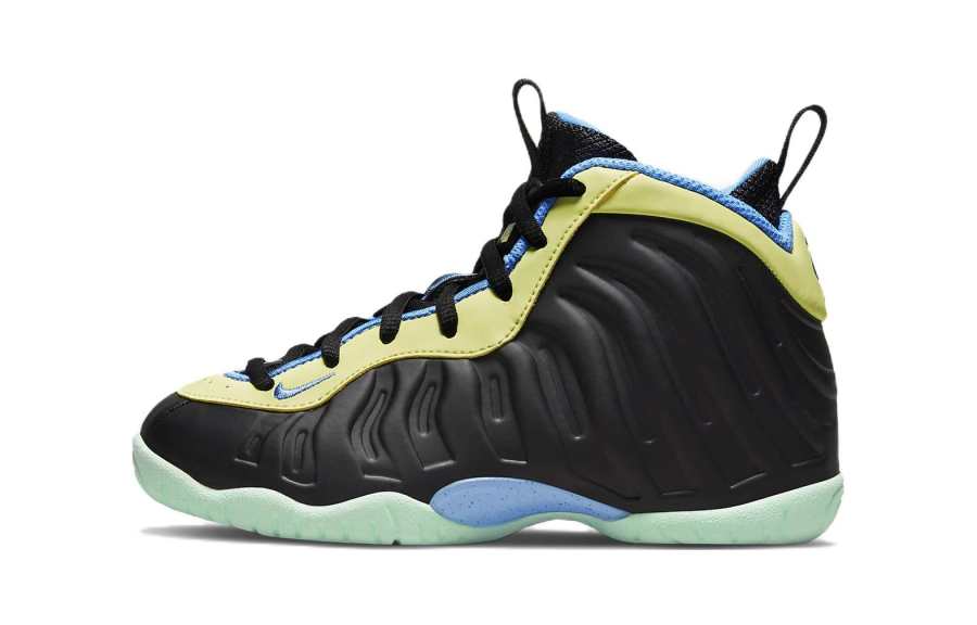 Nike Nike Little Posite One Vintage High top Basketball Shoes Black Yellow Children Aged 3 7 Years Old