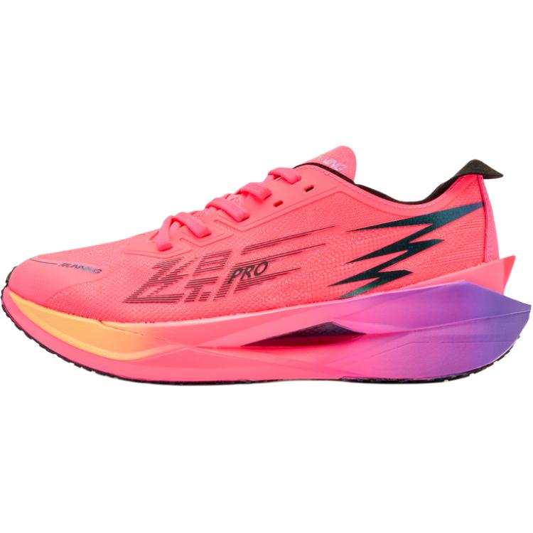 QIAODAN Flying Shadow PRO Synthetic Leather, Textile Low top Running Shoes Pink Purple Unisex
