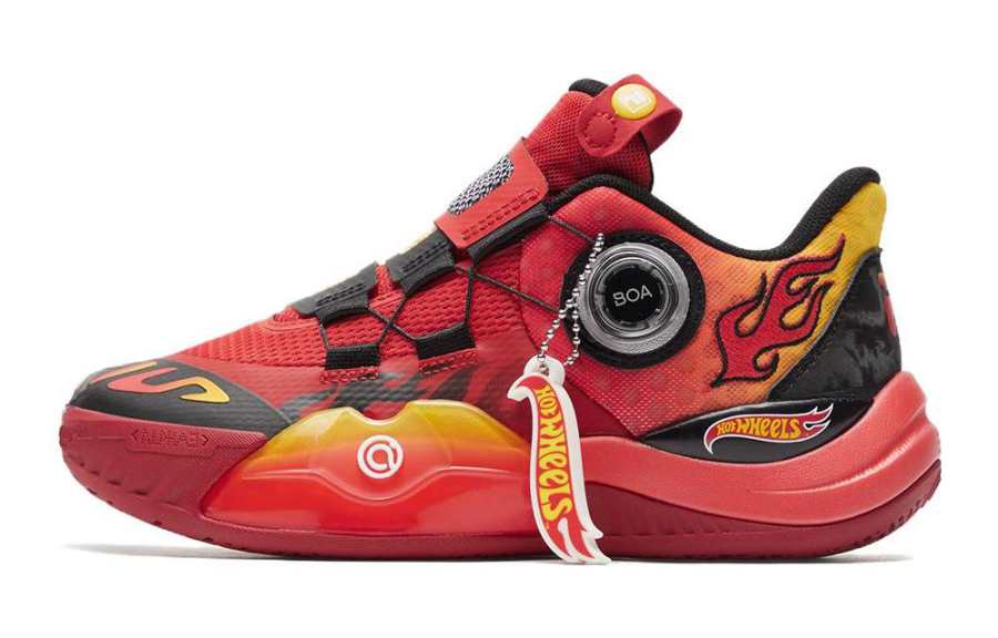 FILA KIDS ALPHA 3 Low Abrasion Resistant Low top Children's Basketball Shoes Red Teenagers