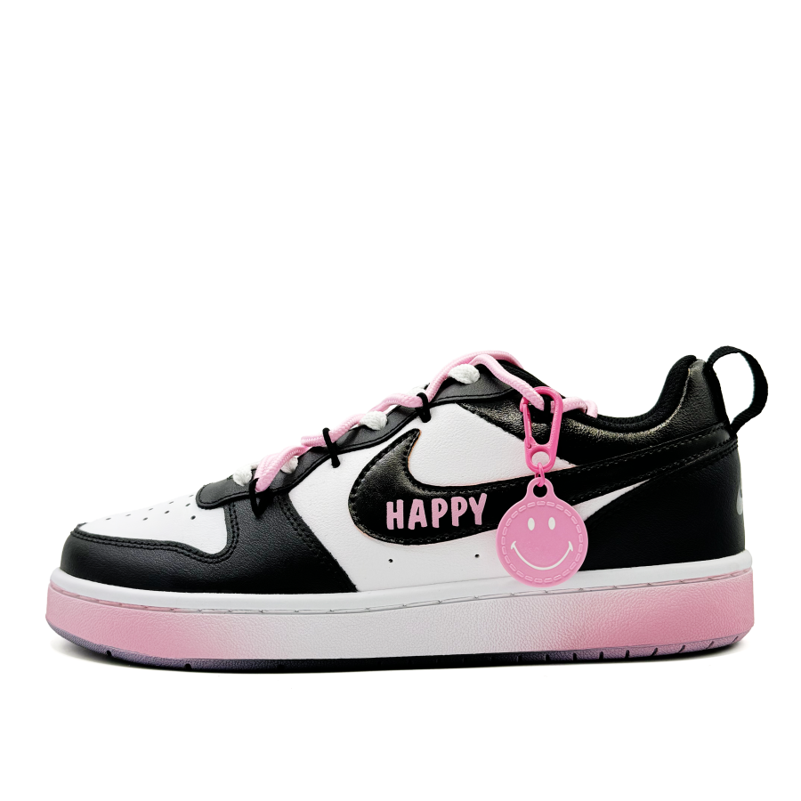 Nike Nike Court Borough 2 Slip Resistant Abrasion Resistant Low top Kids' Skateboarding Shoes Black Pink Teenagers