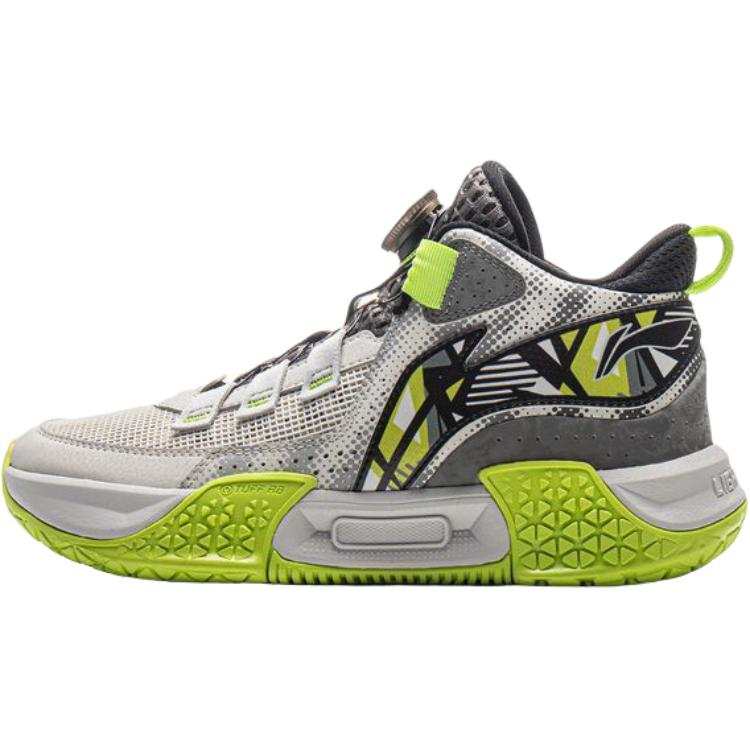 Li-Ning YOUNG Li Ning YOUNG Basketball Mid top Basketball Shoes Light Lime/Asphalt Gray Teenagers