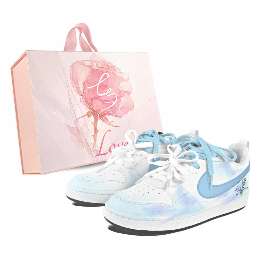 Nike Nike Court Borough Concentric Lock Abrasion Resistant Low top Kids' Skateboarding Shoes White Teenagers