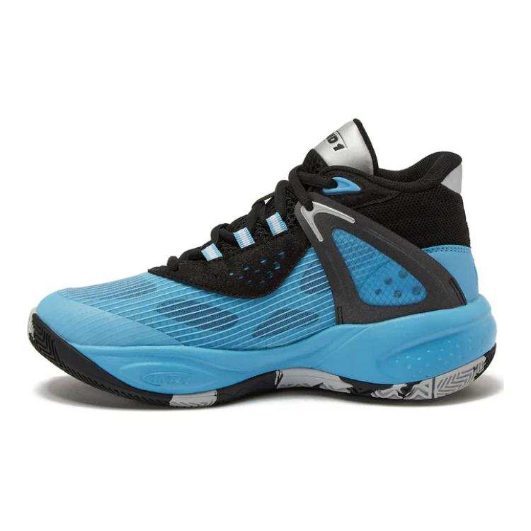 AND1 Revel Mid Slip Resistant, Abrasion Resistant, Lightweight Mid top Children's Basketball Shoes Blue Black Kids'