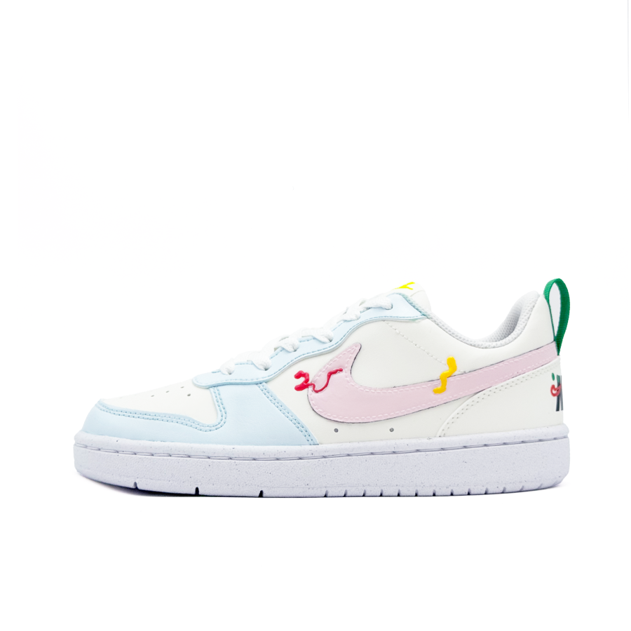 Nike Nike Court Borough Multicolor Dream Slip Resistant Abrasion Resistant Low top Kids' Skateboarding Shoes Pink Blue