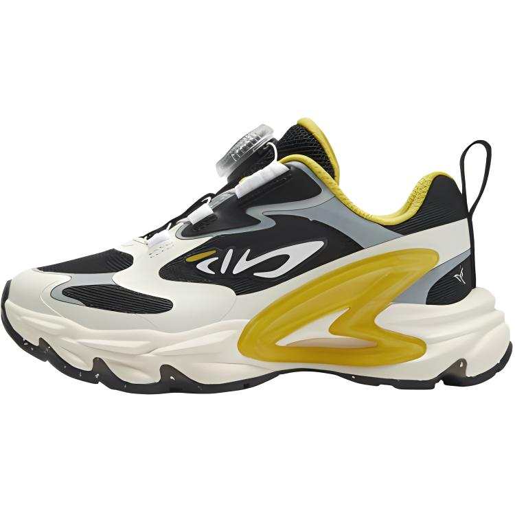 FILA KIDS Peak Bird Shoes Synthetic Leather, Textile Kids' Running Shoes Black/Beach Ball Yellow