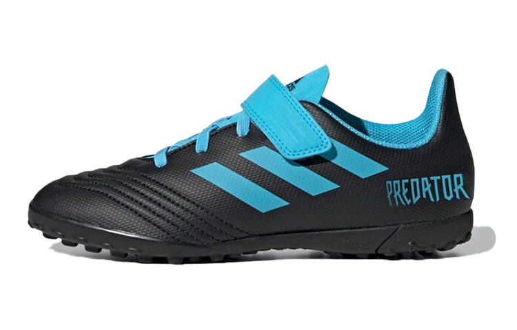 Adidas Adidas Predator 19.4 Slip Resistant Abrasion Resistant Low top Soccer Shoes Black Blue Teenagers