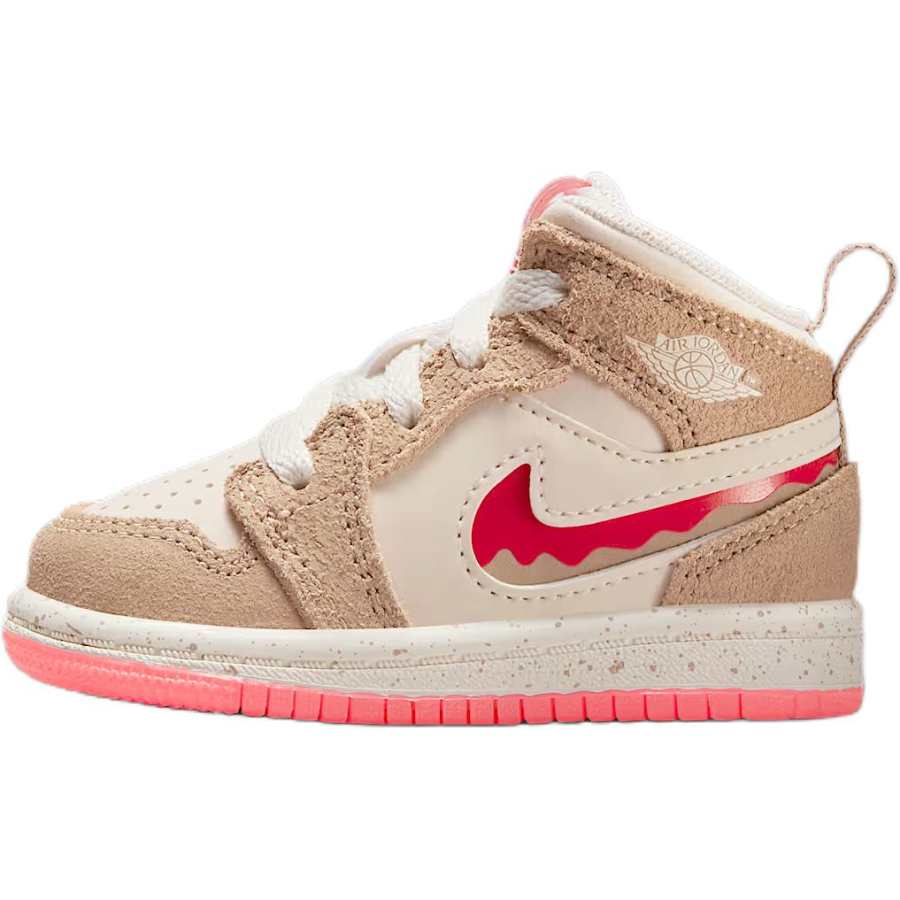 Jordan Jordan 1 Slip Resistant Abrasion Resistant Slip Resistant Abrasion Resistant Mid top Toddler Shoes Beige Brown