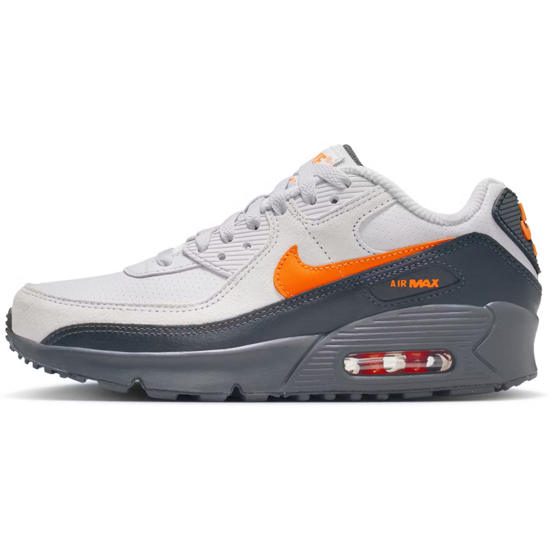 Nike Nike Air Max 90 Low top Running Shoes Dark Gray/White/Safety Orange Unisex