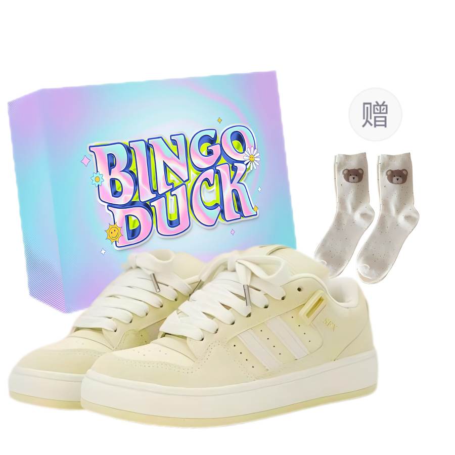 BINGO DUCK Coverage Low top Skateboard Shoes Women's Custard
