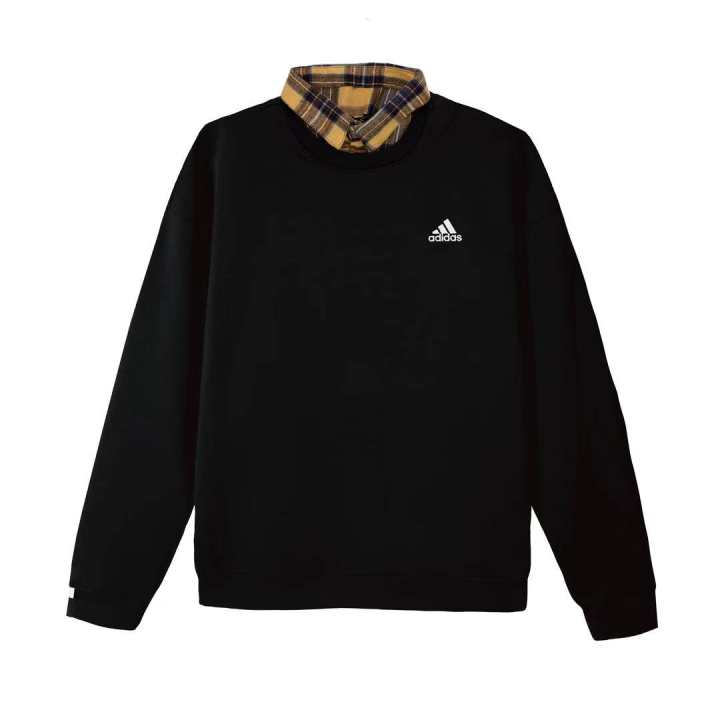 Adidas Adidas Sweatshirts Unisex Black Lapel Moderate Mock Two Piece
