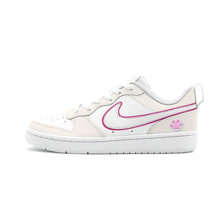 Nike Nike Court Borough Cushioning Breathable Height Increasing Low top Kids' Skateboarding Shoes Ecru Teenagers