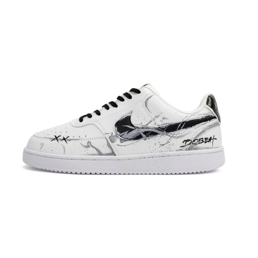 Nike Nike Court Vision 1 Plain Footprint Ink Dyed 3.0 Leather Cushioning, Wear Resistant Low top Skateboard Shoes Women's