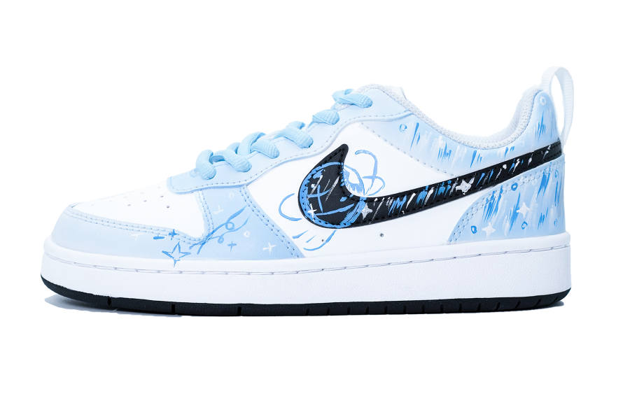 Nike Nike Court Borough Blue Dream Synthetic Leather Cushioning, Wear Resistant Low top Kids' Skateboarding Shoes Light Blue