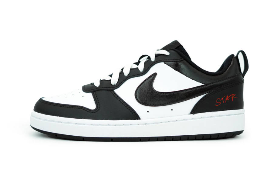 Nike Nike Court Borough Slip Resistant Abrasion Resistant Low top Kids' Skateboarding Shoes Black White Teenagers